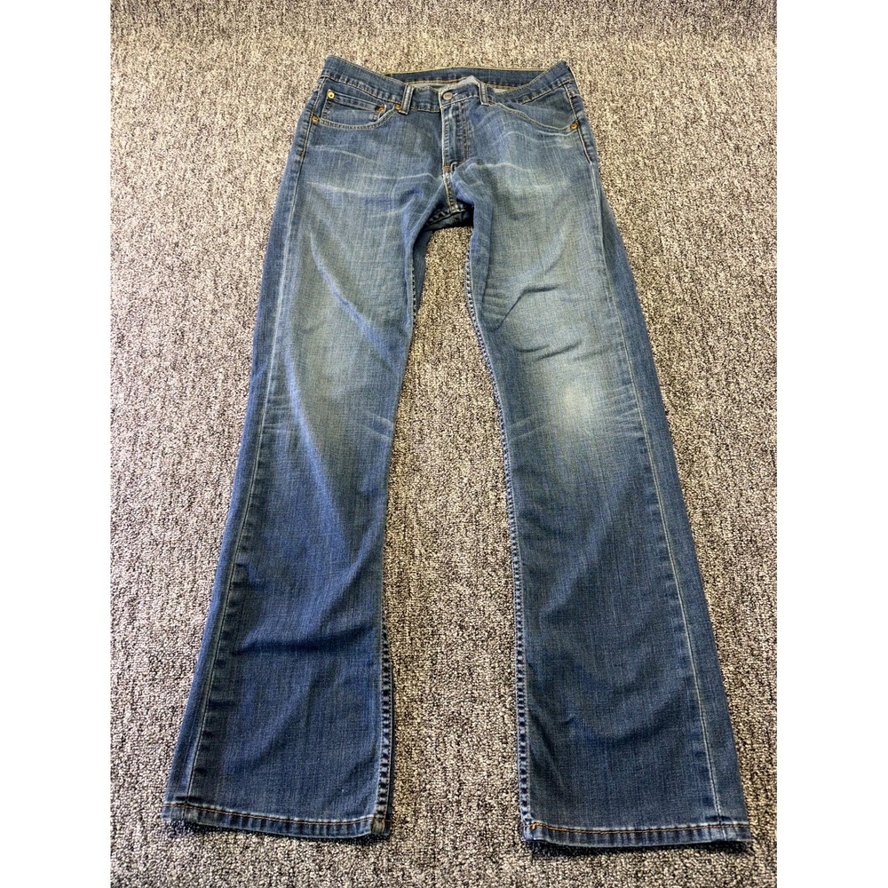 Levis 527 Jeans Mens 34x34 Blue Denim Cotton Slim Fit Medium Wash Bootcut Leg